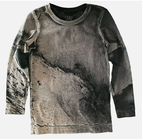 Fauna Organic Cotton Children's T-shirts Black Wave 6 Year Size