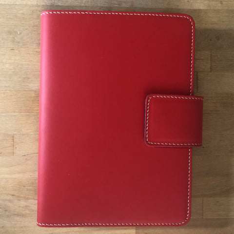 fiorentina recycled leather journal, red