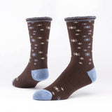 maggie's organic wool holiday snuggle socks snowy roast