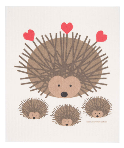 hedgehog swedish dishcloth: biodegradable & compostable dishcloth made of 70% cellulose/30% cotton & water-based inks