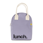 lavender fluf zipper lunch bag