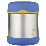 thermos foogo stainless steel food jar 10oz blue-yellow keeps food warm (5 hours) and cold (9 hours). bpa free