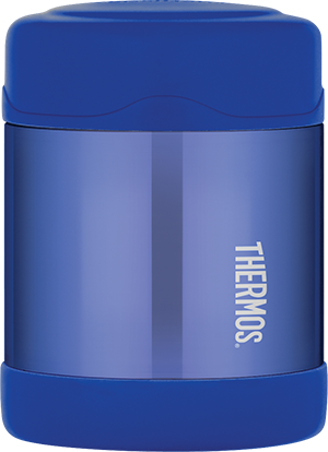 thermos funtainer stainless steel food jar 10oz blue keeps food warm (5 hours) and cold (9 hours). bpa free