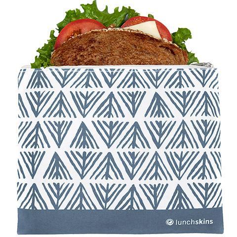 lunchskins reusable zippered sandwich bag blue geo
