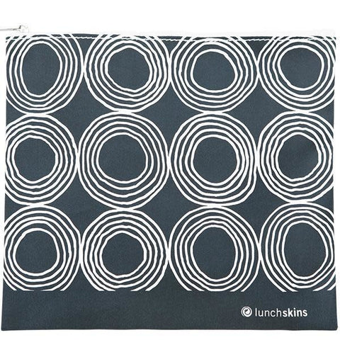 lunchskins reusable zippered sandwich bag charcoal circles