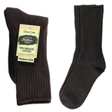 maggie's organics organic cotton crew socks - classic, brown