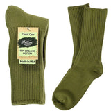 maggie's organics organic cotton crew socks - classic, green