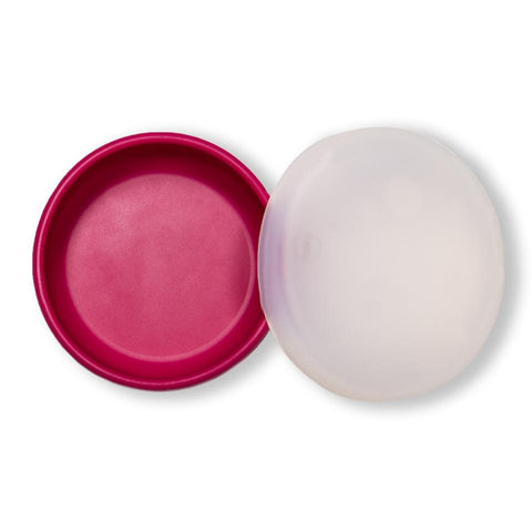 modern-twist berry pink snack set is a replacement for plastic containers. 100% pure food-grade silicone