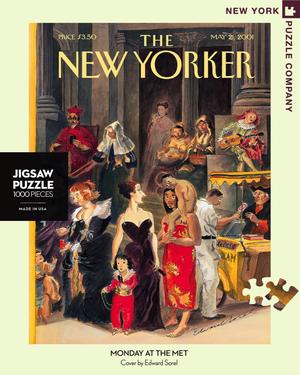 New York Puzzle Companys 1,000 piece jigsaw puzzle of the New Yorker cover monday at the met. Made in the USA
