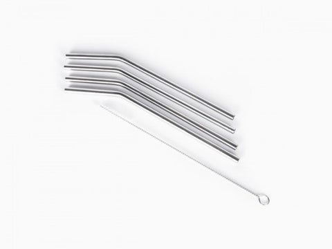box of 4 small stainless steel straws