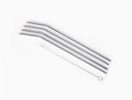 box of 4 long stainless steel straws