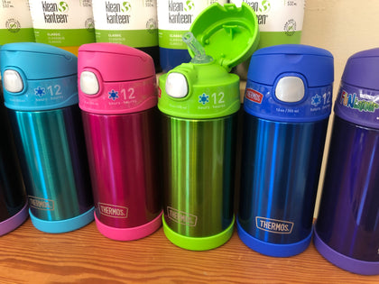 thermos insulated 12oz 16oz water bottles with a silicon straw