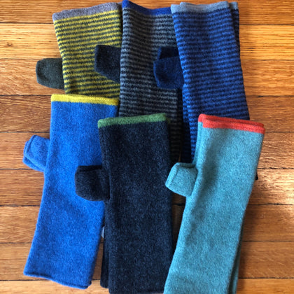 felted wool fingerless gloves