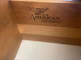 mid-century modern wooden desk made by american of martinsville