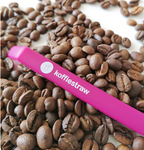 KoffieStraw - Reusable Silicone Straw - Plum 10" with Cleaning Brush