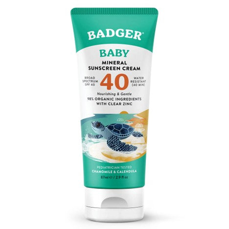 badger organic baby mineral sunscreen cream - spf 40