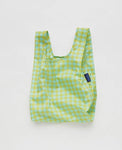 mint pixel gingham baby baggu