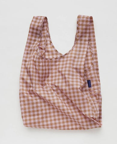 rose pixel gingham standard baggu
