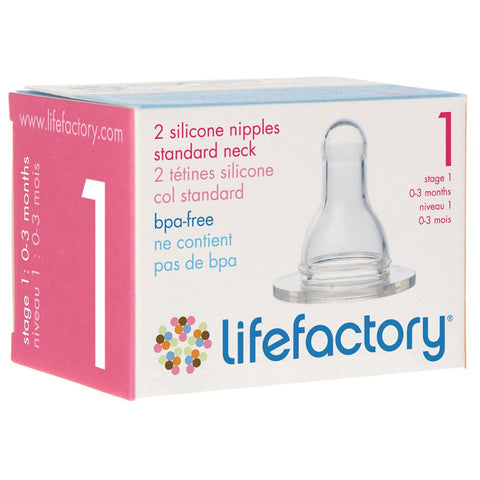 lifefactory stage 1 0 to 3 month silicone nipple replacement. bpa & bps free 