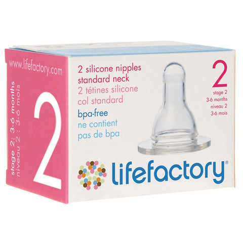 lifefactory stage 2 3 to 6 month silicone nipple replacement. bpa & bps free 