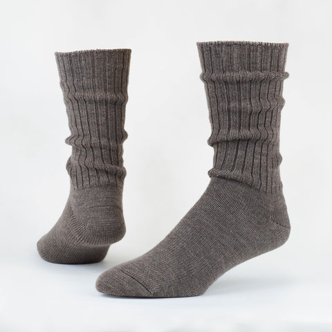 maggie's organics organic wool socks - wool crew heathered dove