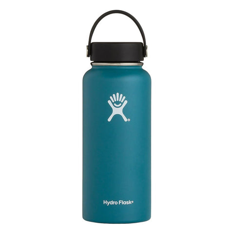 jade 32 oz wide mouth hydro flask bottle keeps liquids cold for up to 24 hours and hot up to 6. bpa-free 