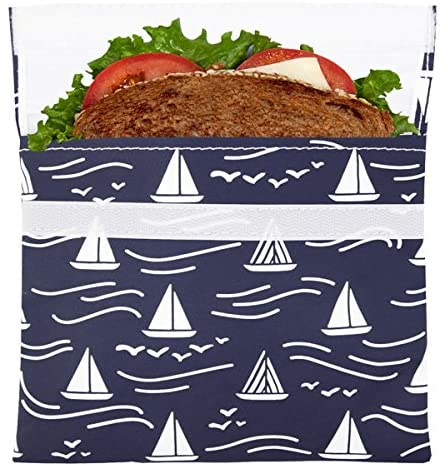 lunchskins reusable sandwich bag navy boat