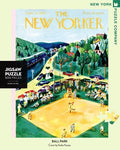New York Puzzle Companys 500 piece jigsaw puzzle of the New Yorker cover ballpark. Made in the USA