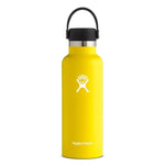 lemon 18 oz standard mouth hydro flask bottle keeps liquids cold for up to 24 hours and hot up to 6. bpa-free 
