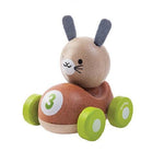 plan toys bunny racer 5680 animal themed wood racers perfect for little hands to hold and push