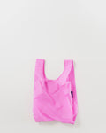 bright pink baby baby baggu reusable shopping bag holds up to 50lbs. made from 40% recycled ripstop nylon