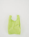 lime baby baggu reusable shopping bag holds up to 50lbs. made from 40% recycled ripstop nylon