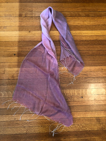 pink & wine silk and cotton scarf