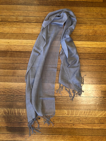 100% grey merino wool scarf