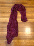 red mini dot merino wool scarf