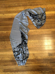 branches gray black merino wool scarf