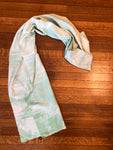 seafoam raw silk scarf