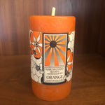 sunbeam candles beeswax orange aromatherapy pillar 2"x3.25"