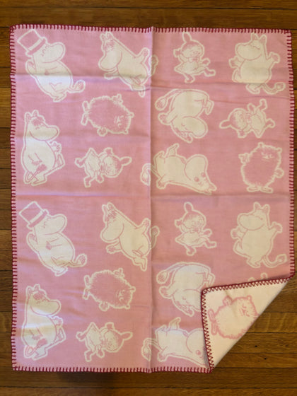 klippan children's blanket brushed organic cotton pink moomin