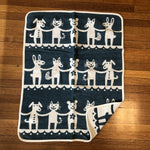 klippan children's blanket organic cotton chenille blue dance