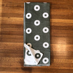 klippan brushed organic cotton throw, green rings