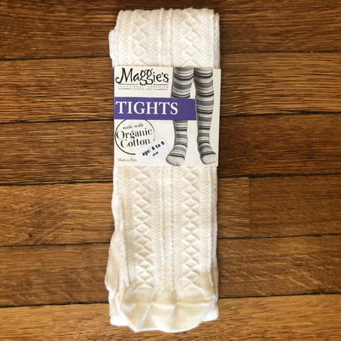 maggie's organics organic cotton tights, natural, youth (avg age 6-9yr)