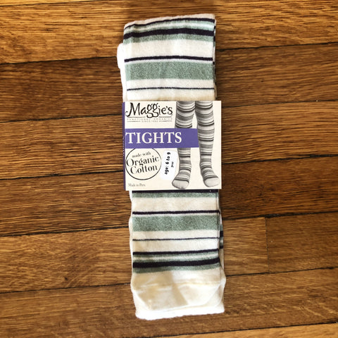 maggie's organics organic cotton tights, youth, striped