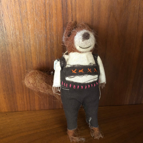 bavarian squirrel boy felted wool ornament