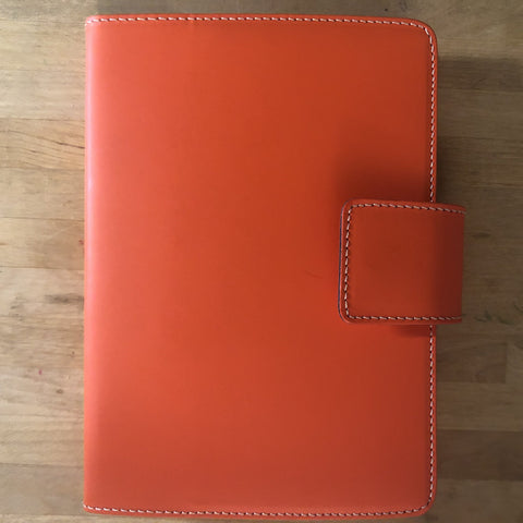fiorentina recycled leather journal, orange