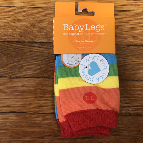babylegs organic cotton leg warmers, rainbow