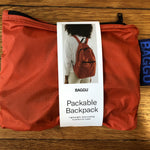 baggu packable backpack, tomato 