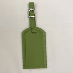 fiorentina green recycled leather luggage tag