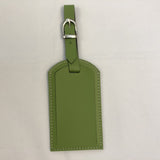 fiorentina green recycled leather luggage tag