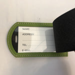 fiorentina green recycled leather luggage tag - open